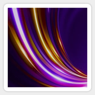 Strips Abstract Digital Art Golden Purple Sticker